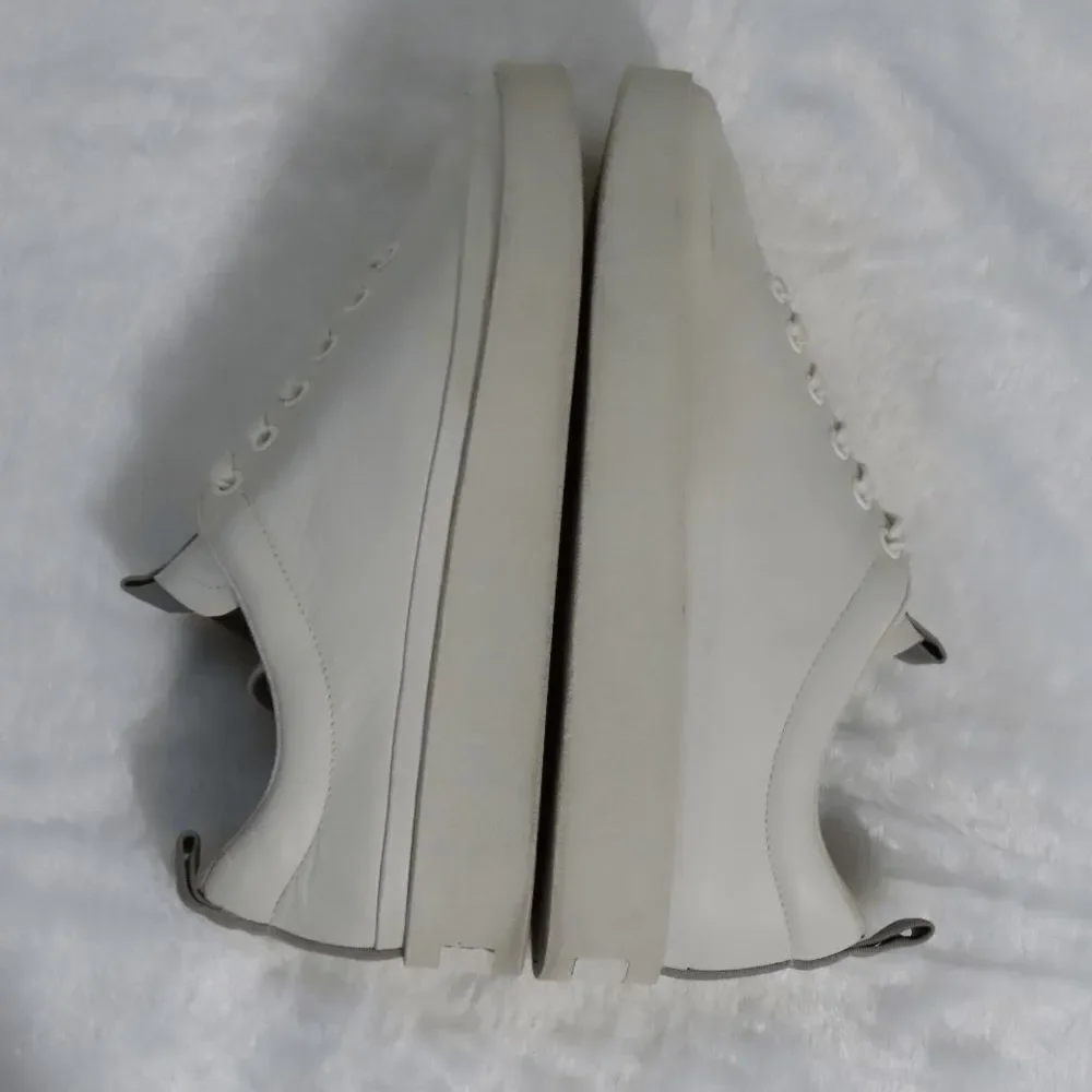 Via Spiga Women's Mae Platform Sneakers Milk White Leather Size 8 M